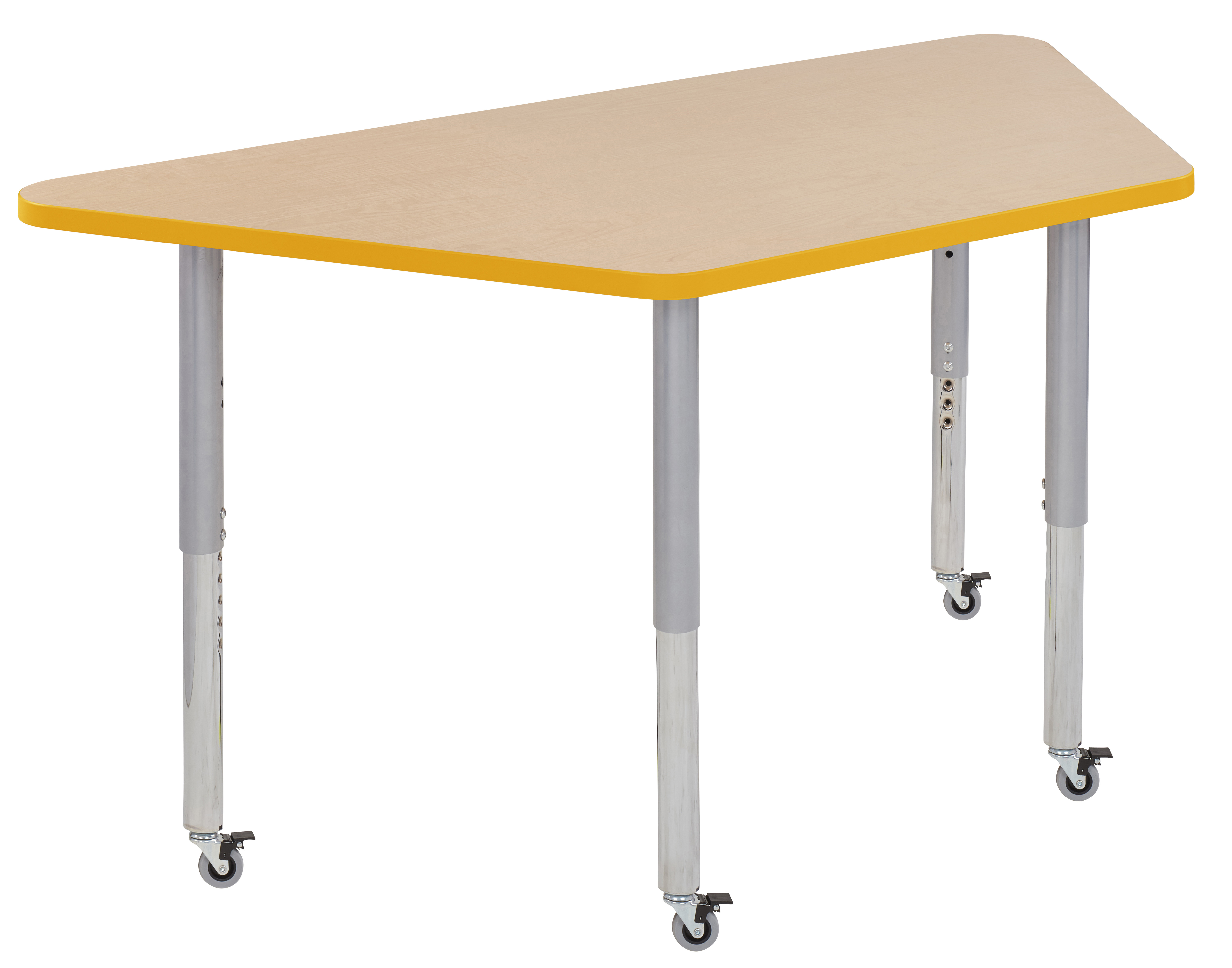 ECR4Kids Trapezoid Maple Top ThermoFused Adjustable 30" x 60